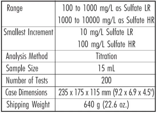 FIG 1 Specifications