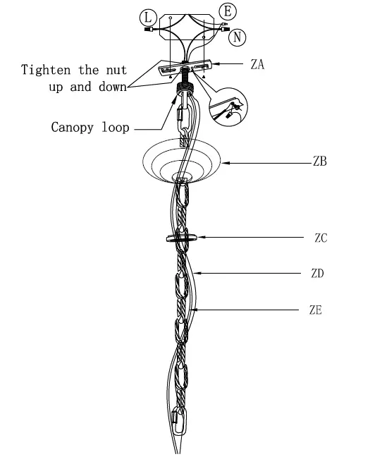 ELEGANT-V8003D25-25-Inch-Wide-Crystal-Chandelier-Installation-Guide-fig-6