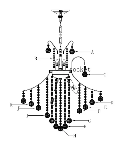 ELEGANT-V8003D25-25-Inch-Wide-Crystal-Chandelier-Installation-Guide-fig-9
