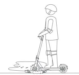 MASERATI MC e-Scooter User Manual - DO NOT ride through puddles or any other (water) obstacles