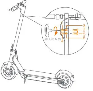 MASERATI MC e-Scooter User Manual - Install six screws