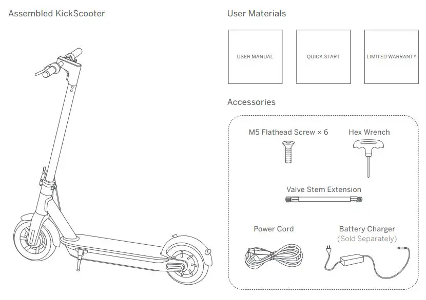 MASERATI MC e-Scooter User Manual - Packing List