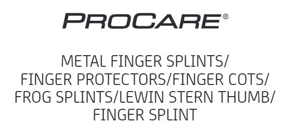 DJO Procare METAL FINGER SPLINTS FINGER PROTECTORS FINGER COTS FROG SPLINTS LEWIN STERN THUMB FINGER SPLINT Instructions