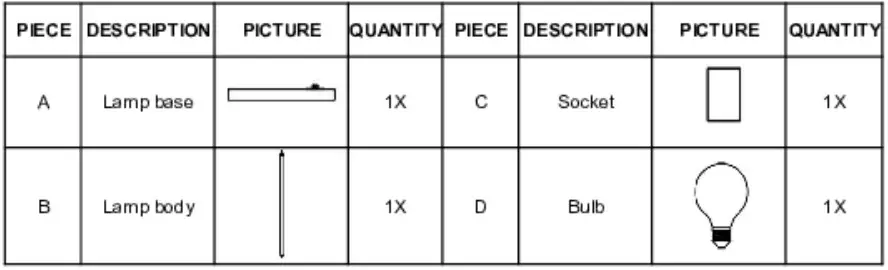 JONATHAN Y JYL1095A Transitional 60 Inch Brass Gold Arc Floor Lamp - Part List and Hardware list