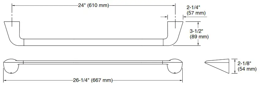 KOHLER K-R31181 Avail 24 Inch Towel Bar - 1