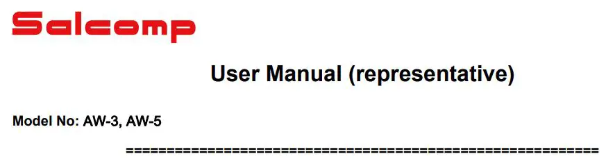 Salcomp AW-3 Dynamic Wah Pedal User Manual