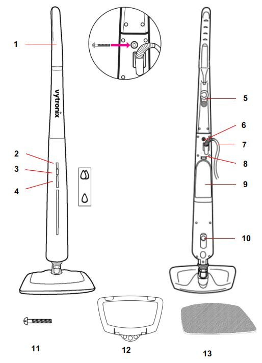 vytronix R4SFL Steam Mop - 1