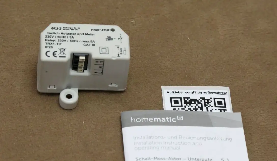 Homematic Ip Hmip-fsm Flash Mount Switch Actuator And Meter Instruction Manual