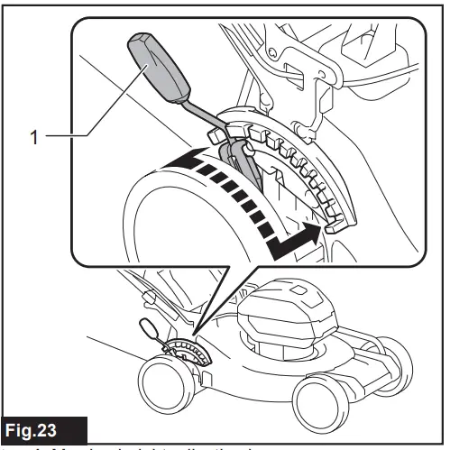 Adjusting mowing height