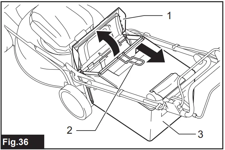 Emptying the grass basket