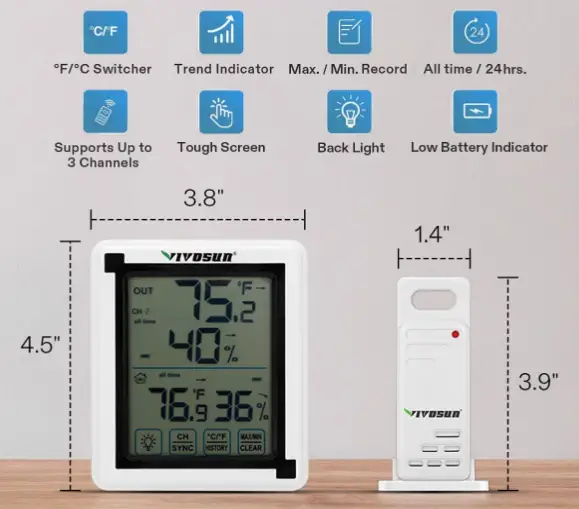 VIVOSUN-Z-001-Indoor-Outdoor-Thermometer-fig-5