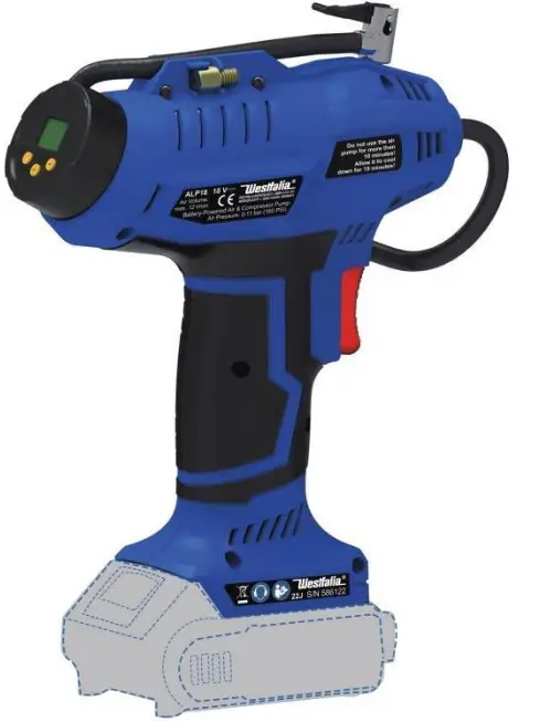 westfalia 942812 ALP18 18 Volt Battery-Powered Air and Compressor Pump