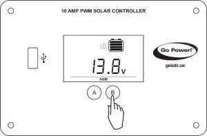 DOMETIC GP-PWM-10-FM 10 AMP PWM Solar-DISPLAY INFORMATION