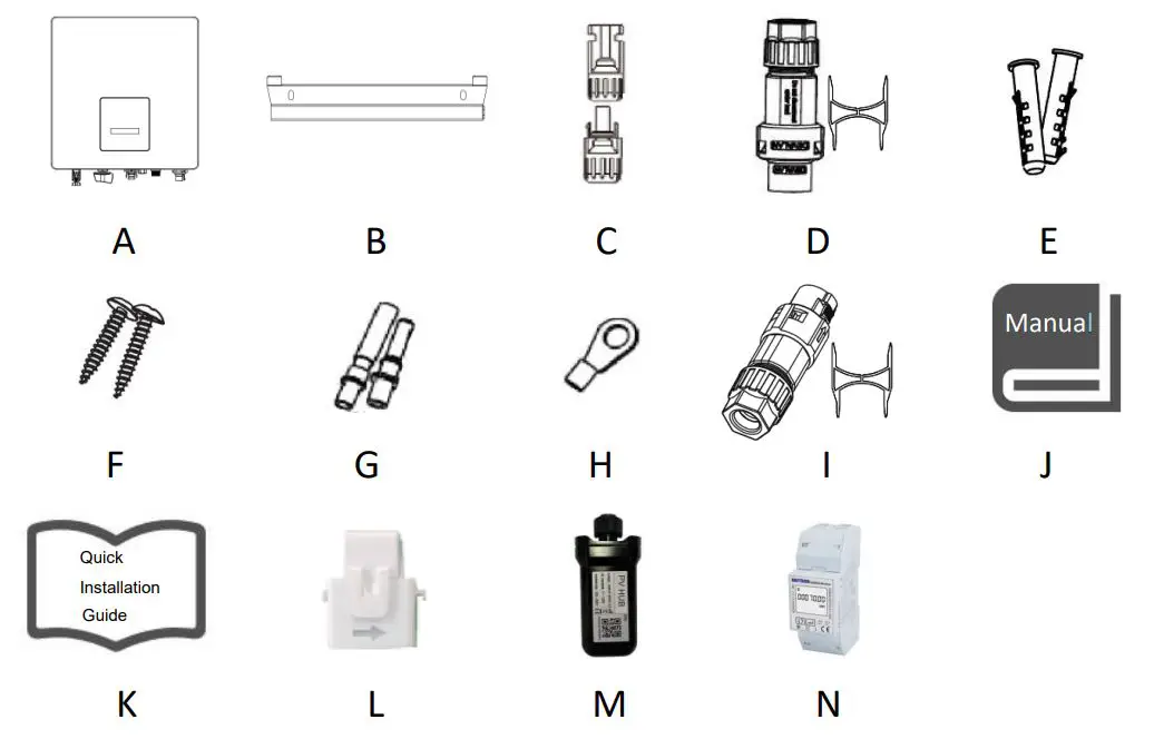 FOX-ESS 0.7-3.3kW Single Phase Inverter Installation Guide - Packing List