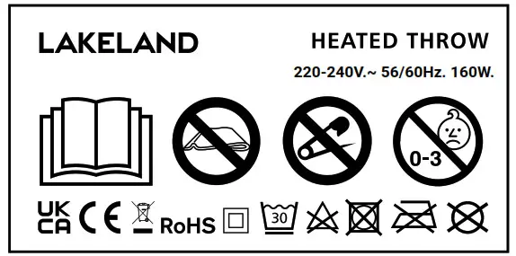 LAKELAND 63621 Grey Heated Poncho- TECHNICAL DATA