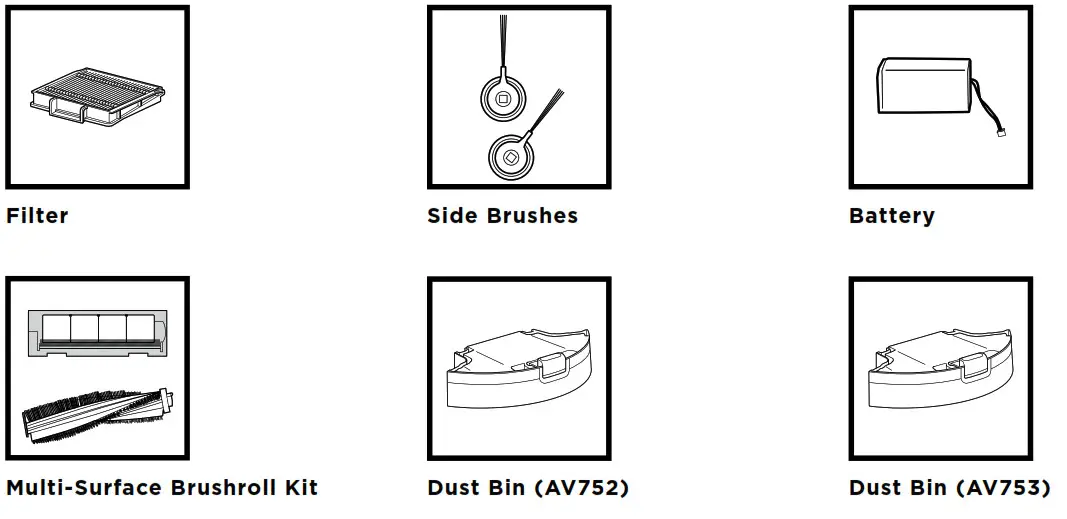 Shark 700 Series AV753 Ion Robot Vacuum Cleaner- REPLACEMENT PARTS