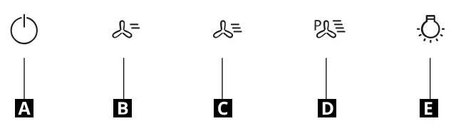 IKEA SVAVANDE Ceiling Mounted Extractor Hood Stainless Steel 90 cm - Control panel