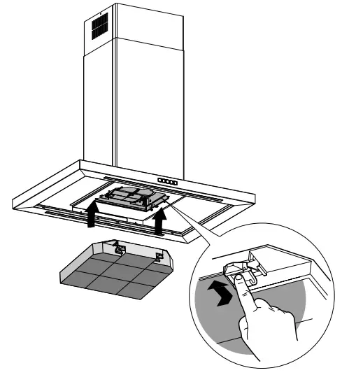 IKEA SVAVANDE Ceiling Mounted Extractor Hood Stainless Steel 90 cm - Long-life carbon filter