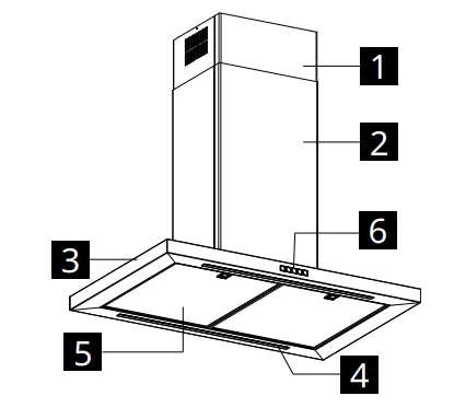IKEA SVAVANDE Ceiling Mounted Extractor Hood Stainless Steel 90 cm - Product description