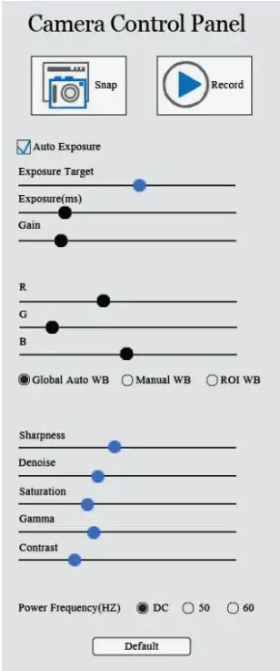 JorVet MKT-7.5.3-L-304.001 BioVID 4K Ultra HD Camera Instruction Manual - Camera Control Panel