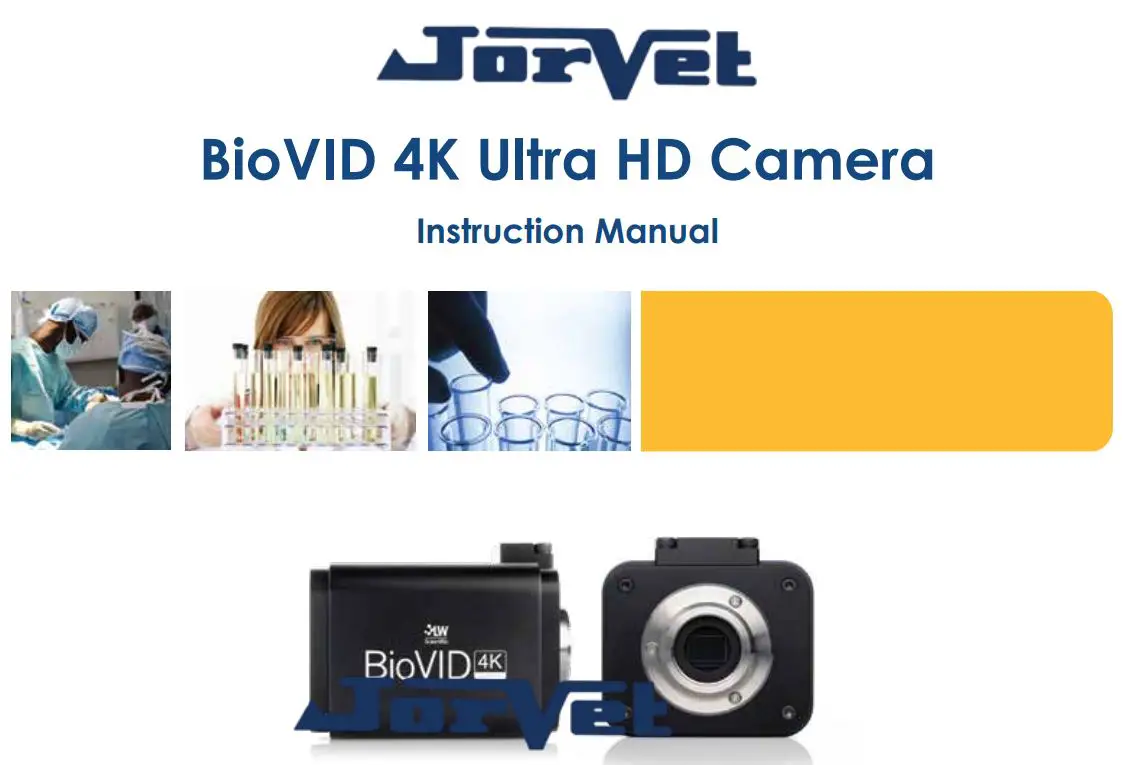 JorVet MKT-7.5.3-L-304.001 BioVID 4K Ultra HD Camera Instruction Manual