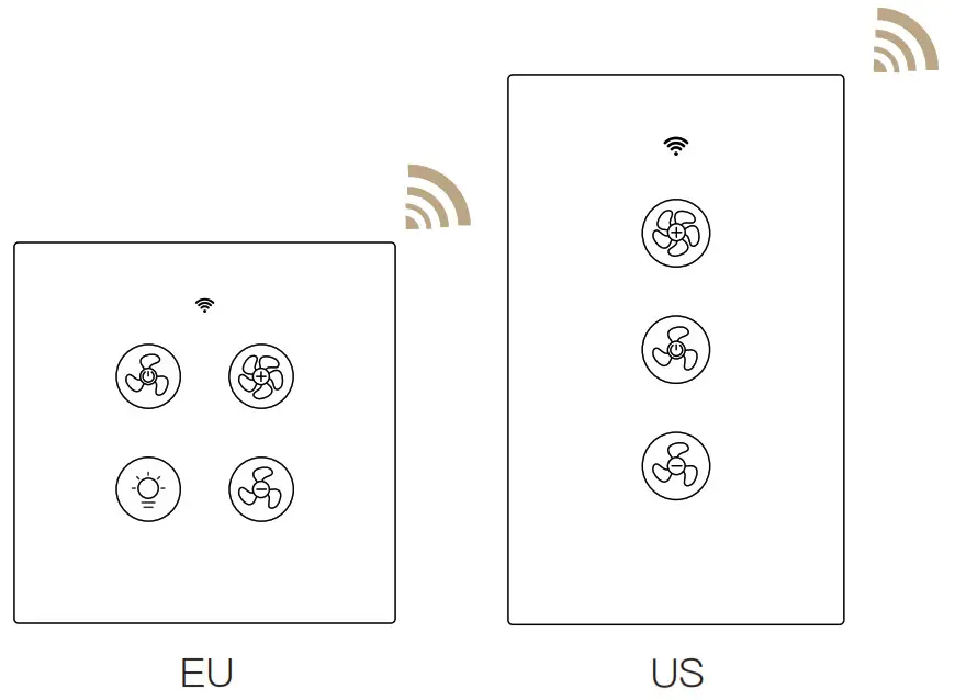 tuya HF201607 WiFi+RF Fan Light Switch Fan Switch - Cover