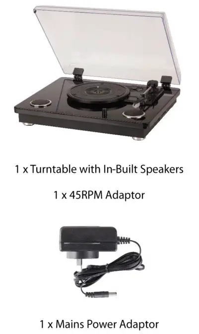 digitech Turntable In Built Speakers - Box Content