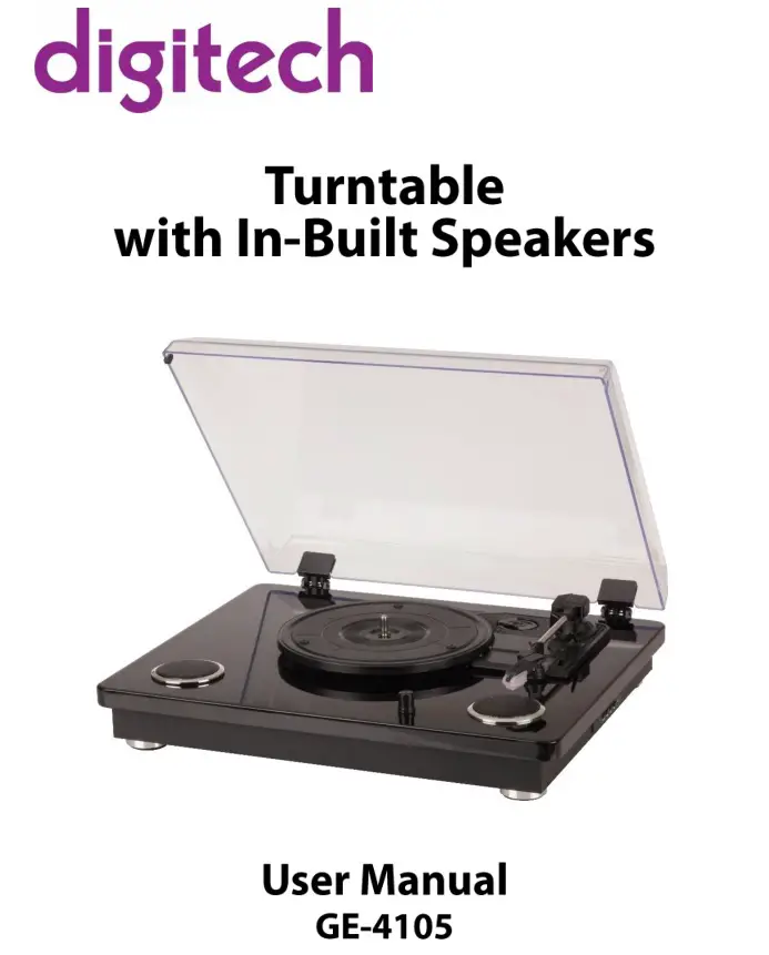 digitech Turntable In Built Speakers User Manual