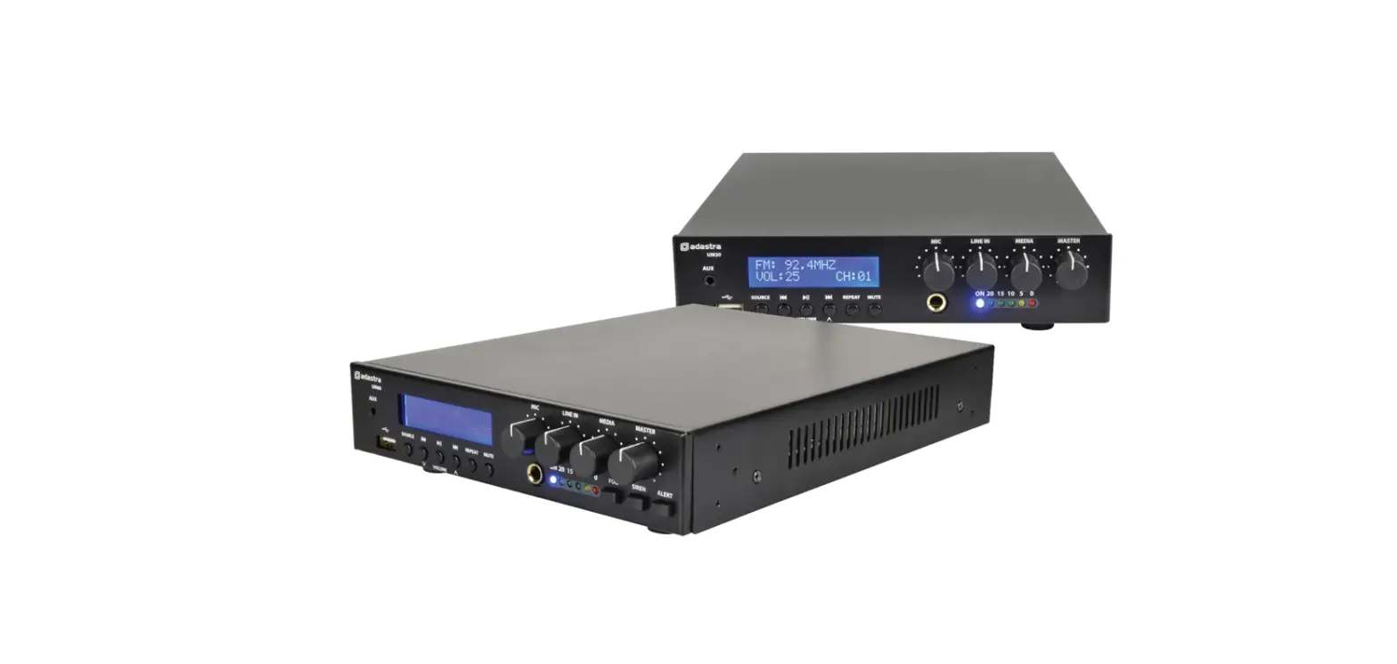 Adastra Um-series Compact 100v Mixer-amplifiers User Manual Adastra Um-series Compact 100v Mixer-amplifiers User Manual