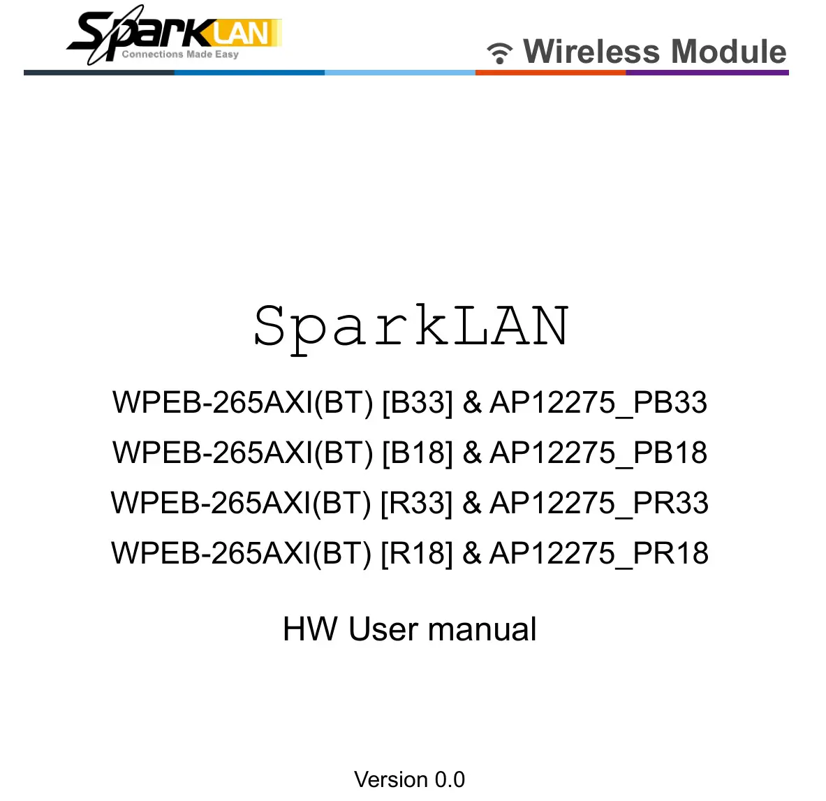 SparkLAN WPEB-265AXI WiFi PCIe Industrial WiFi Module User Manual