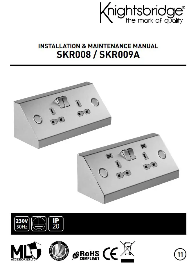 Knightsbridge Mounting DP Switched Socket