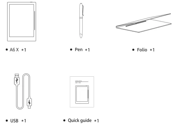 SUPERNOTE A6X Digital Note Taking Device - list
