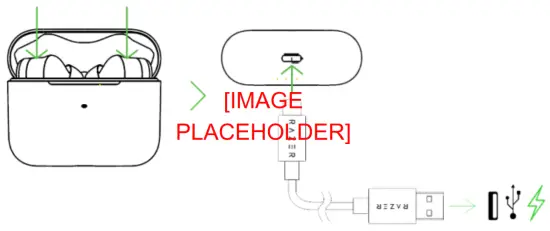 RAZER 344 Wireless Earphone - charging