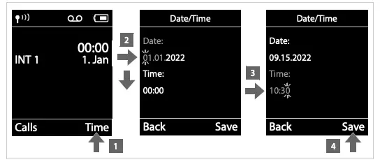 Setting date and time