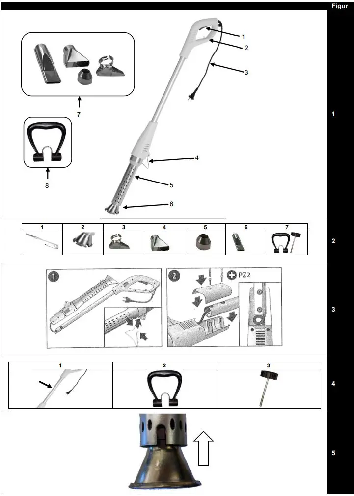 Texas WB600 Weed burner User Manual - Fig, 1,2,3,4,5