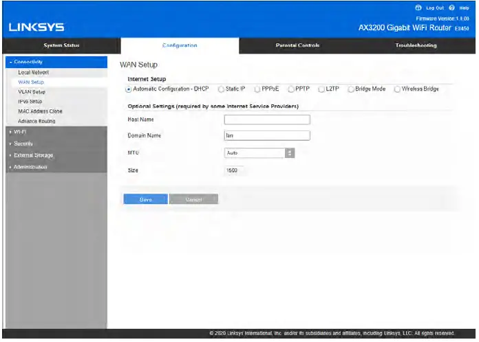 LINKSYS AX3200 Dual Band Gigabit WiFi 6 Router FIG 9