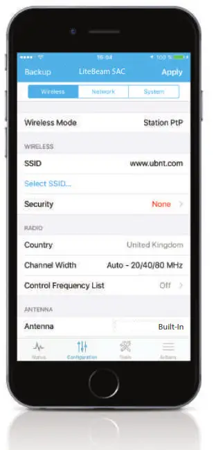 UBIQUITI LiteBeam AC GEN2 - Accessing airOS via Wi-Fi