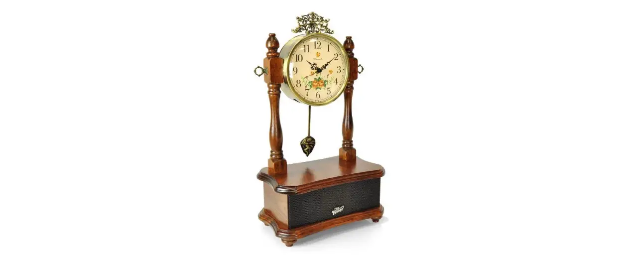 Pyle 2-in-1 Vintage Style Clock, Retro Bluetooth Speaker, Tabletop Clock User Instructions