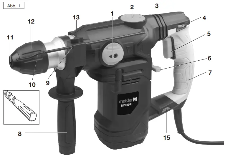 meister-MPH1500-1-1500-Watt-Pneumatic-Hammer-Drill-fig-1