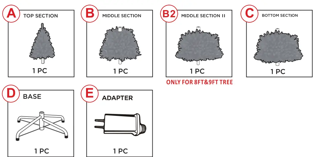 GYMAX GYM08374 6 ft. Pre-Lit Artificial Christmas Tree Hinged Xmas Tree 2