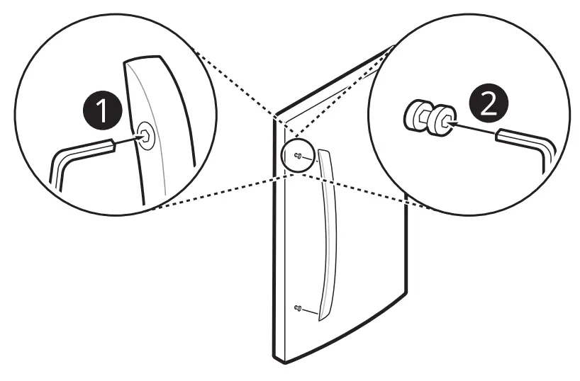LG SRFVC2416S 24 cu ft French Door Refrigerator - fasteners