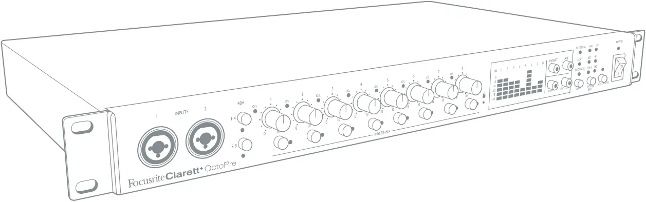 Focusrite Clarett+OctoPre Mic Preamp and AD-DA Converter