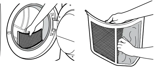 Whirlpool YWED97HEDW Electronic Dryer - Clean the lint screen