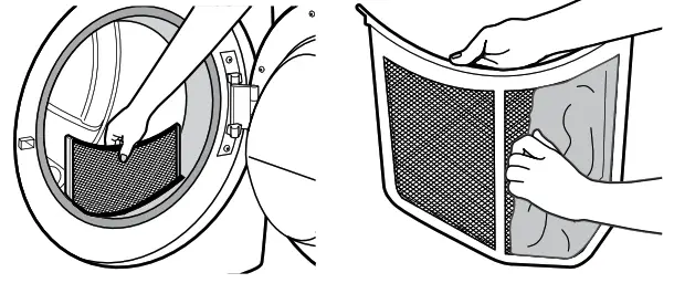 Whirlpool YWED97HEDW Electronic Dryer - finger