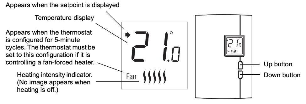Temperature display and setting