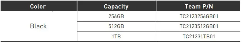 TEAMGROUP C212 Extreme Speed USB Drive - Ordering Information