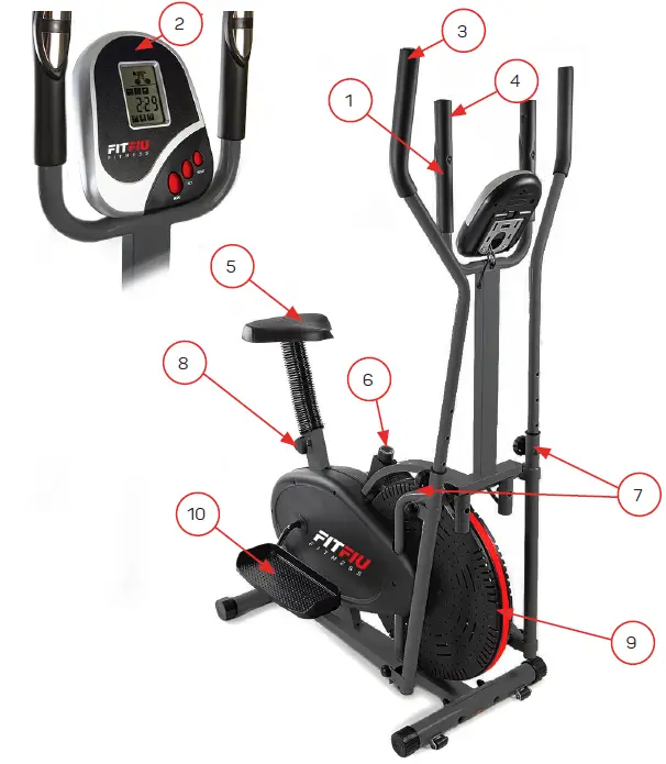FITFIU-BELI-120-Elliptical-trainer-with-adjustable-saddle-fig-1