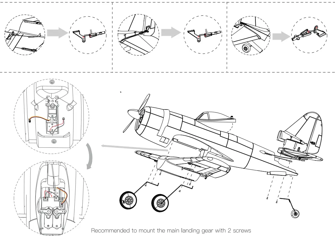EACHINE Mini P-47 Razorback -install