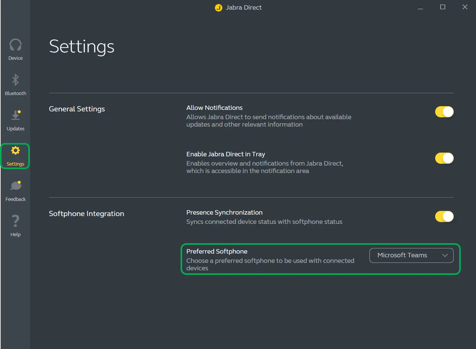 How do I Set a Preferred Softphone in Jabra Direct