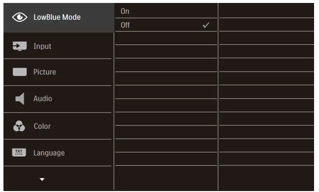Description of the On Screen Display